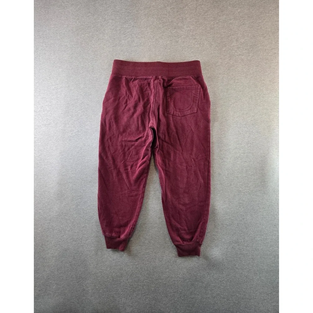 True Religion Jogger Sweatpants Mens‎ Small Burgundy Logo HS Relaxed Streetwear
